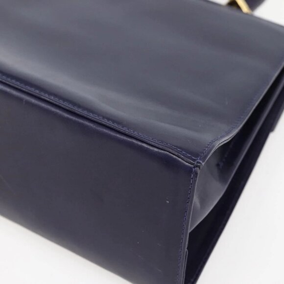 Salvatore Ferragamo Gancini Hand Bag Leather 2way Purple Gold Auth 144813 - Picture 5 of 16